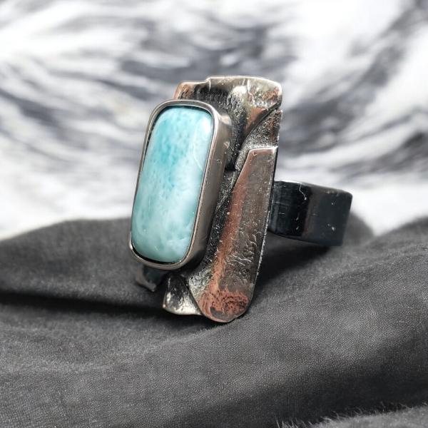 Ring Larimar in 925 Silber