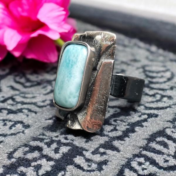 Ring Larimar in 925 Silber