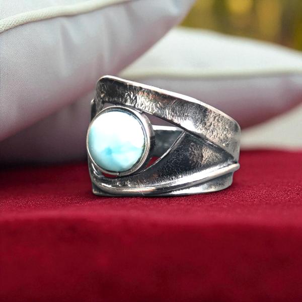 Ring Larimar in 925 Silber