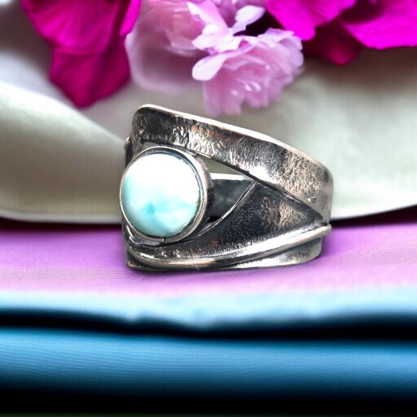 Ring Larimar in 925 Silber