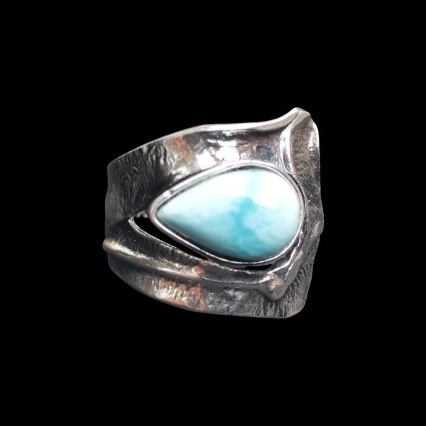Ring Larimar in 925 Silber