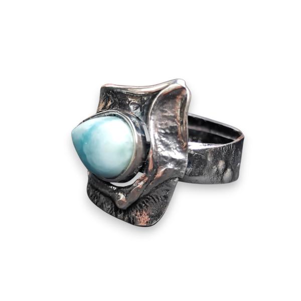 Ring Larimar in 925 Silber