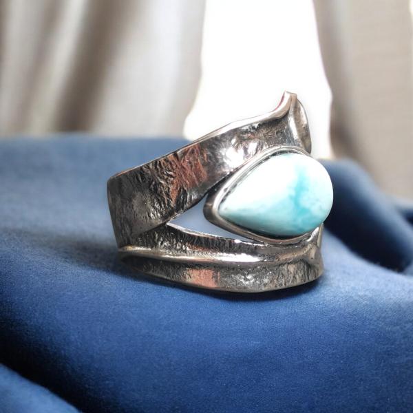 Ring Larimar in 925 Silber