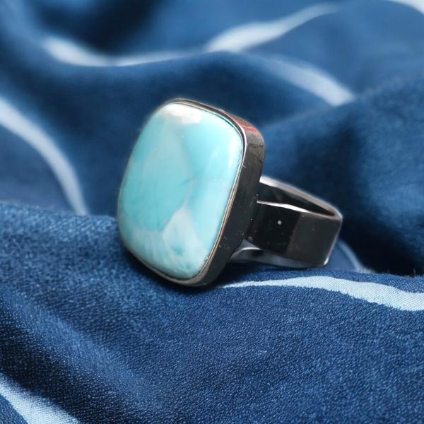 Ring Larimar in 925 Silber