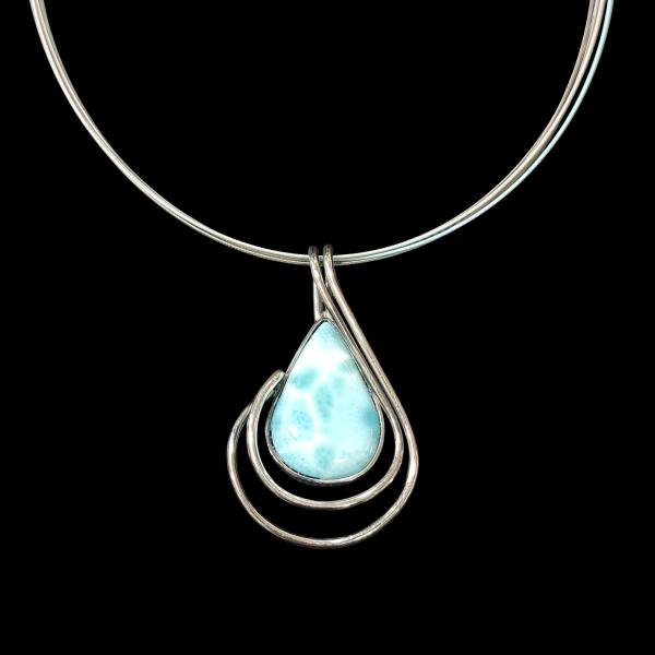 Halsschmuck Larimar in 925 Silber