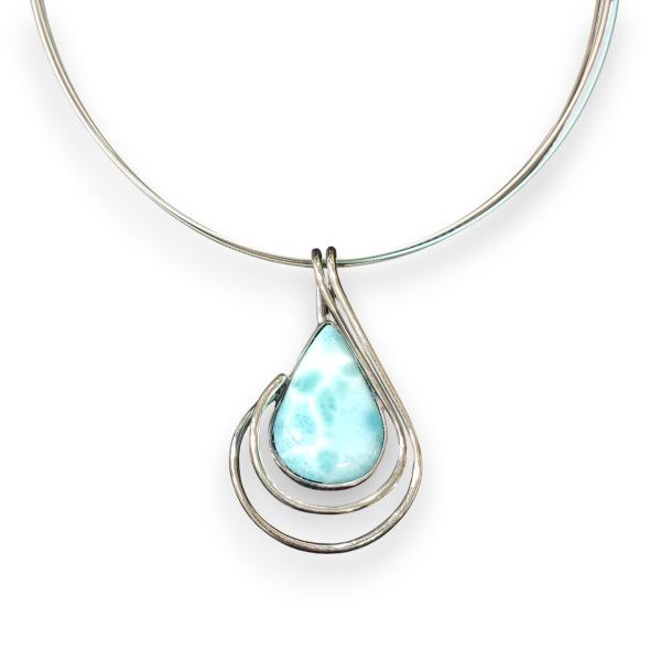 Halsschmuck Larimar in 925 Silber