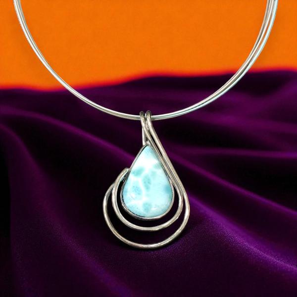 Halsschmuck Larimar in 925 Silber