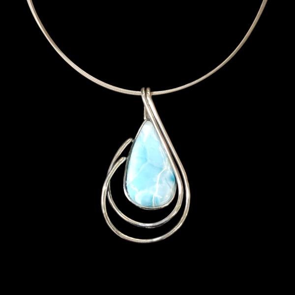 Halsschmuck Larimar in 925 Silber