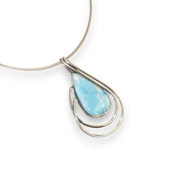Halsschmuck Larimar in 925 Silber