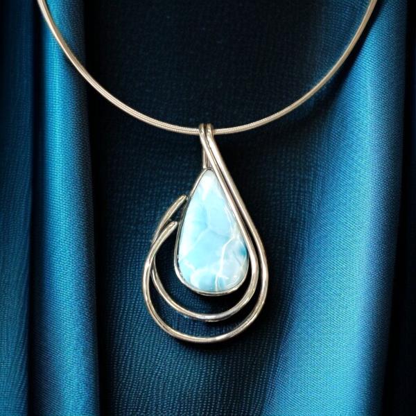 Halsschmuck Larimar in 925 Silber