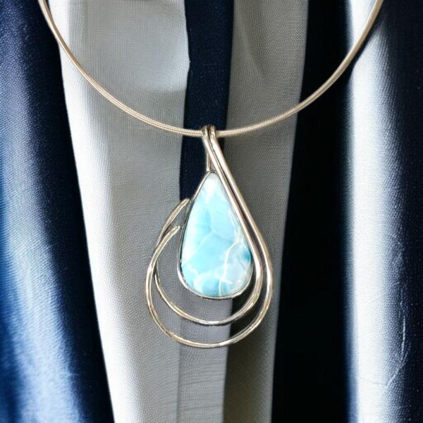 Halsschmuck Larimar in 925 Silber