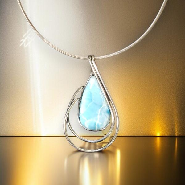 Halsschmuck Larimar in 925 Silber