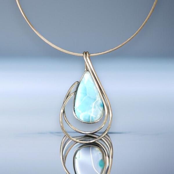 Halsschmuck Larimar in 925 Silber
