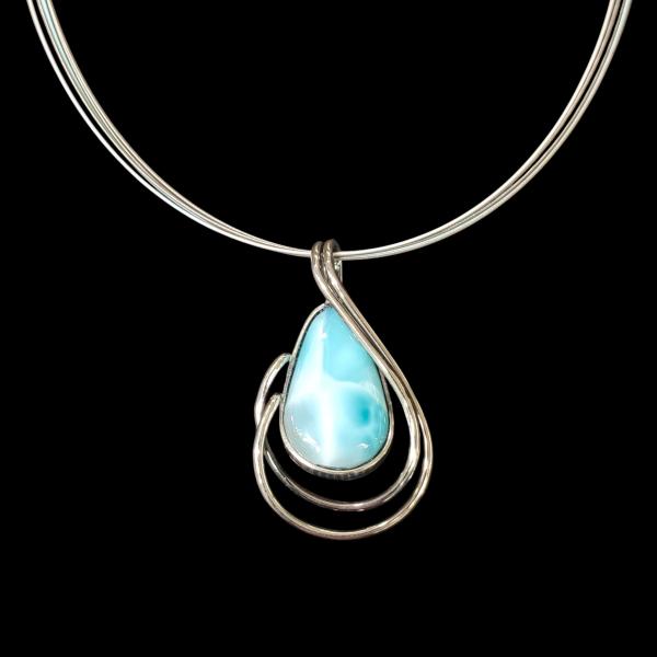 Halsschmuck Larimar in 925 Silber