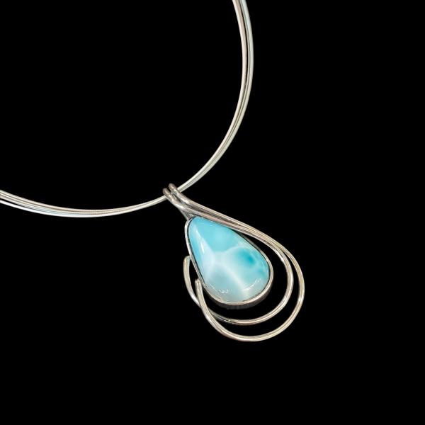 Halsschmuck Larimar in 925 Silber