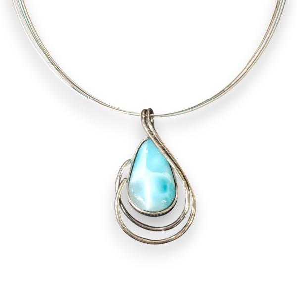 Halsschmuck Larimar in 925 Silber