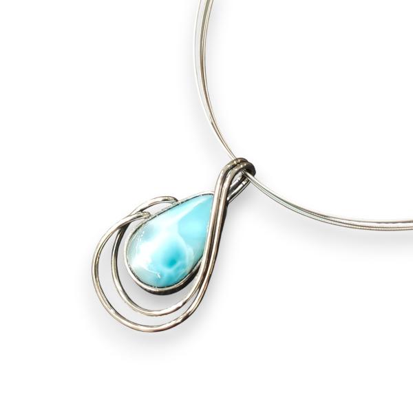 Halsschmuck Larimar in 925 Silber