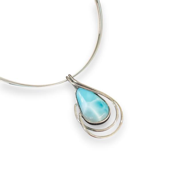 Halsschmuck Larimar in 925 Silber
