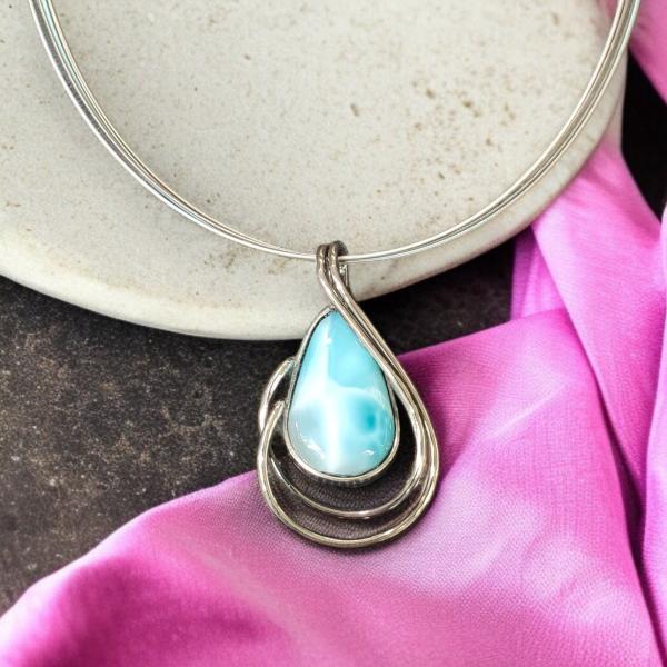 Halsschmuck Larimar in 925 Silber