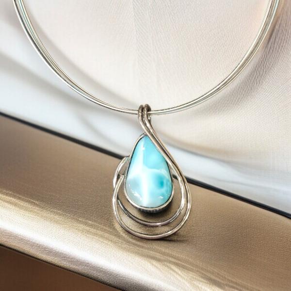 Halsschmuck Larimar in 925 Silber