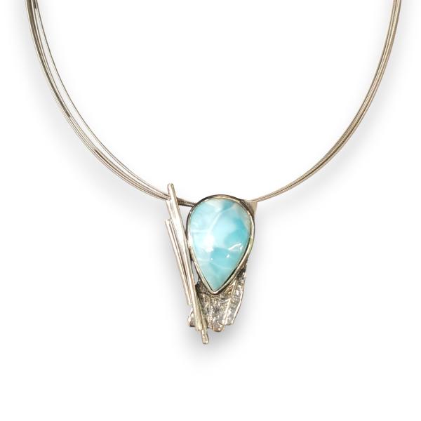 Halsschmuck Larimar in 925 Silber