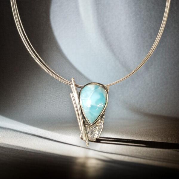 Halsschmuck Larimar in 925 Silber