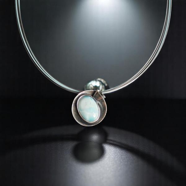 Halsschmuck Larimar in 925 Silber