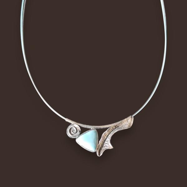 Halsschmuck Larimar in 925 Silber