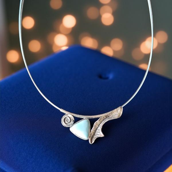 Halsschmuck Larimar in 925 Silber