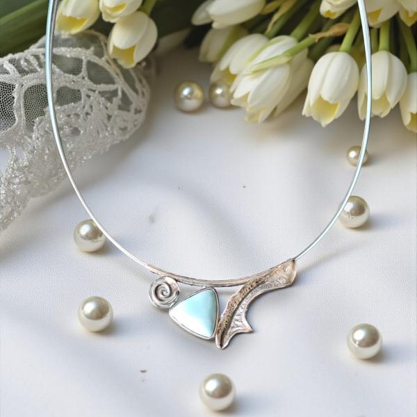 Halsschmuck Larimar in 925 Silber