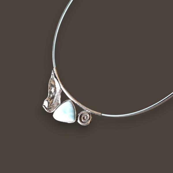 Halsschmuck Larimar in 925 Silber