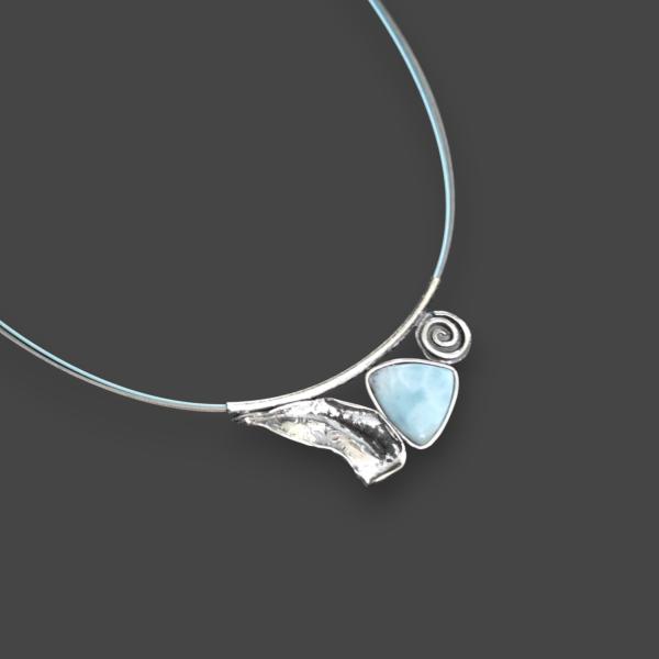 Halsschmuck Larimar in 925 Silber