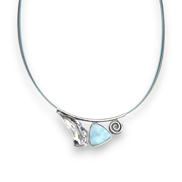 Halsschmuck Larimar in 925 Silber