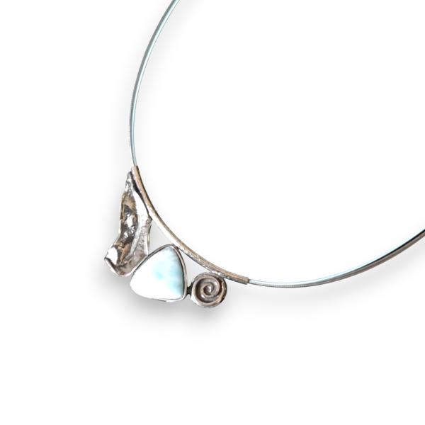 Halsschmuck Larimar in 925 Silber