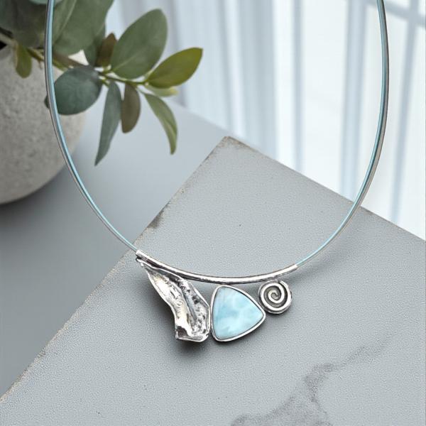 Halsschmuck Larimar in 925 Silber