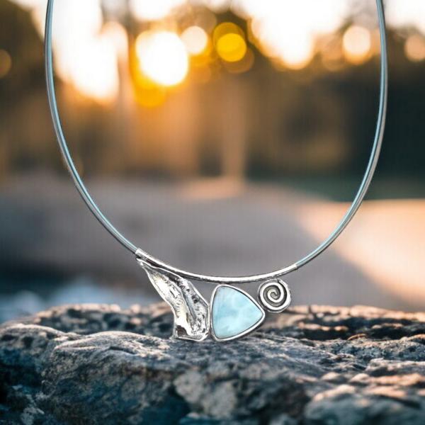 Halsschmuck Larimar in 925 Silber