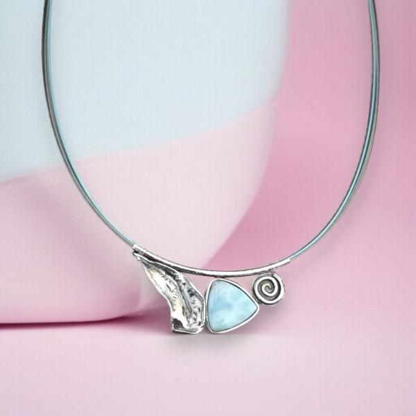 Halsschmuck Larimar in 925 Silber