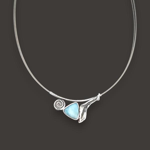 Halsschmuck Larimar in 925 Silber