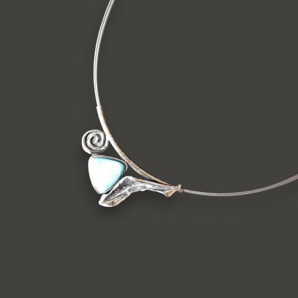 Halsschmuck Larimar in 925 Silber