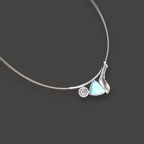 Halsschmuck Larimar in 925 Silber