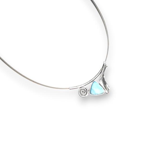 Halsschmuck Larimar in 925 Silber