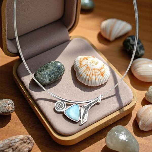 Halsschmuck Larimar in 925 Silber