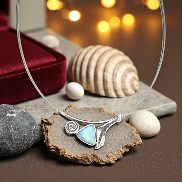Halsschmuck Larimar in 925 Silber