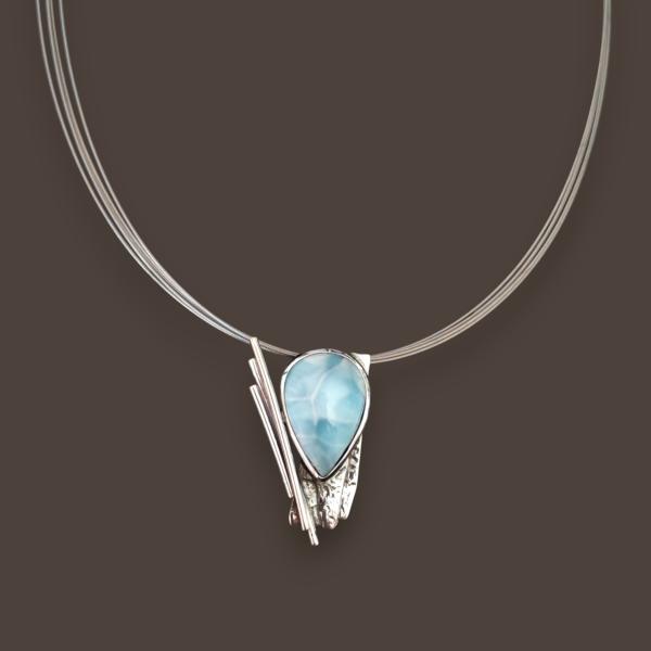 Halsschmuck Larimar in 925 Silber