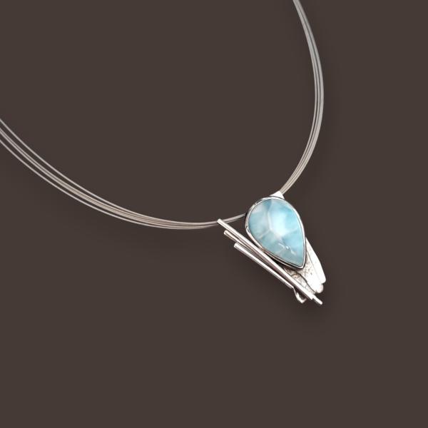 Halsschmuck Larimar in 925 Silber