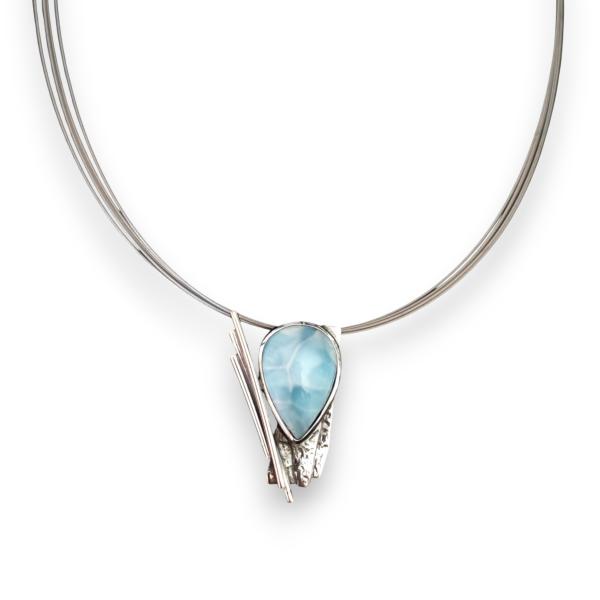 Halsschmuck Larimar in 925 Silber