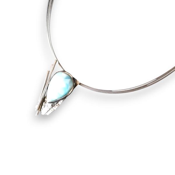 Halsschmuck Larimar in 925 Silber