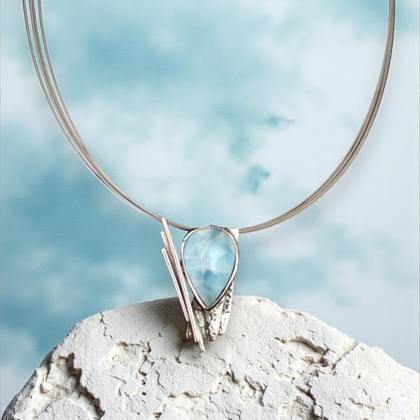 Halsschmuck Larimar in 925 Silber