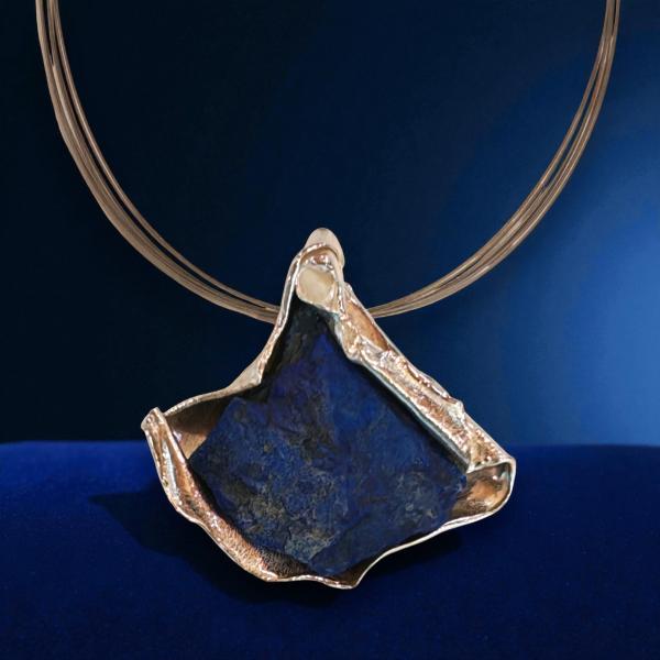 Halsschmuck Lapis Lazuli in 925 Silber.