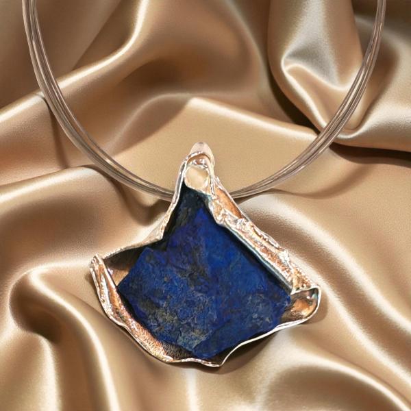Halsschmuck Lapis Lazuli in 925 Silber.